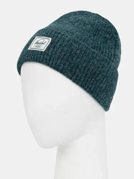 Шерстяная шапка Herschel без косточек зеленая