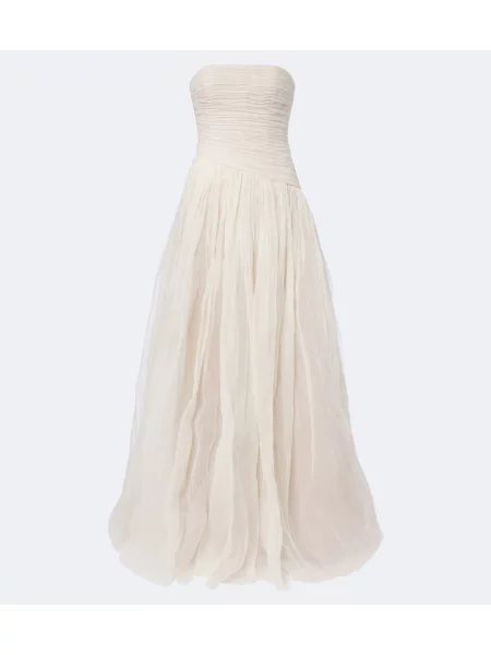Rochie Danielle Frankel de mătase alb