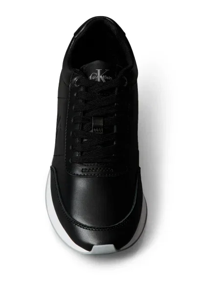 Dámske topánky Calvin Klein Retro Runner Lace Up Leather MG black/formal gray čierna