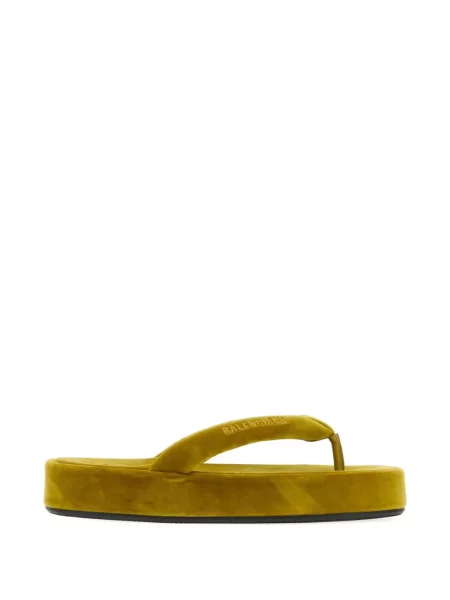 Papuci de casă Balenciaga de catifea galben