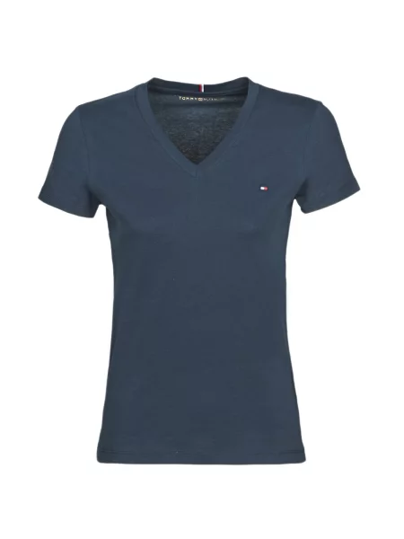 Majice s kratkimi rokavi Tommy Hilfiger HERITAGE V-NECK TEE modra