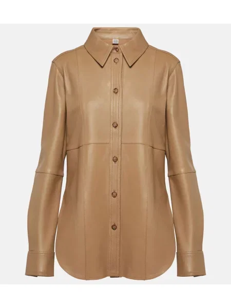 Usnjena srajca Toteme bež