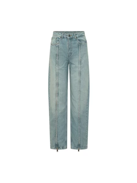 Jeansy straight leg Rotate Birger Christensen niebieskie