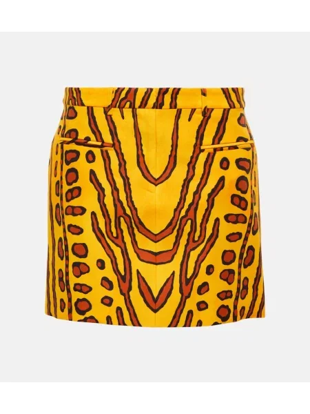 Lniana spódnica Altuzarra z nadrukiem pomarańczowa