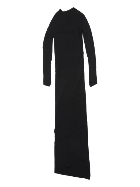 Maksi sukienka maxi Balenciaga garniturowa prążkowana czarna