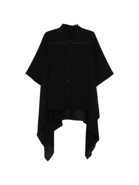 Cămașă Yohji Yamamoto asimetrică drapată negru