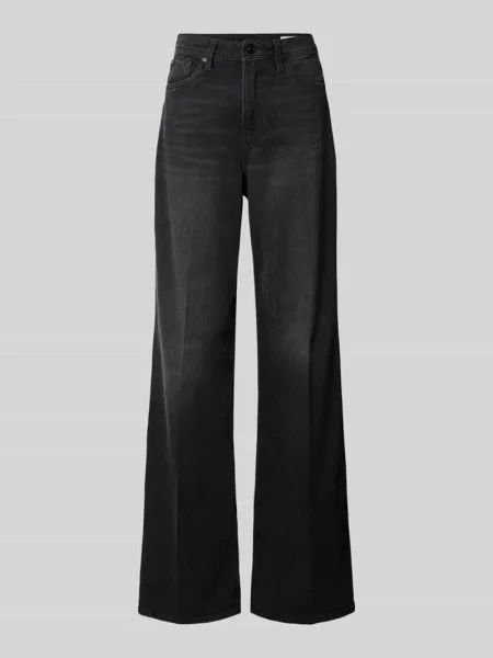 Jeansy o kroju wide leg z mieszanki bawełny S.oliver Red Label czarne