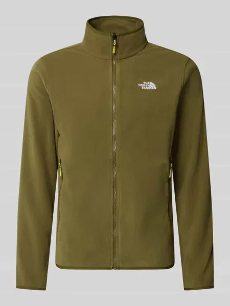 Kurtka z polaru z zamkiem błyskawicznym model GLACI' The North Face zielona
