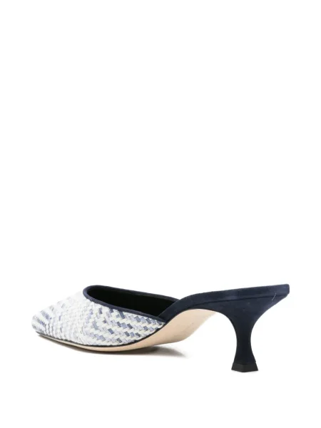 Papuci tip mules Manolo Blahnik alb