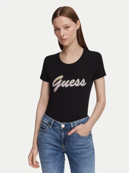Guess T-Shirt μαύρο