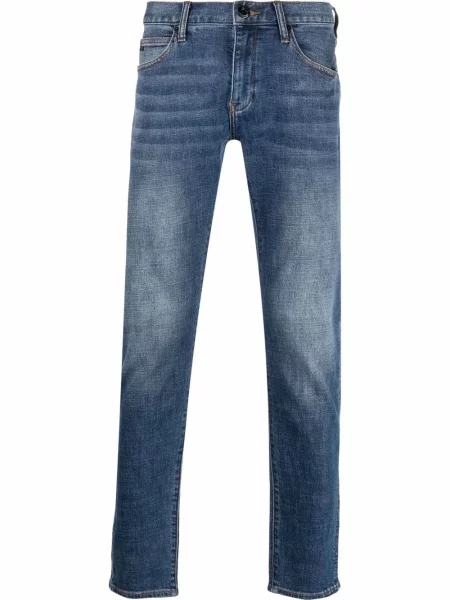 Blugi Emporio Armani cu autograf albastru