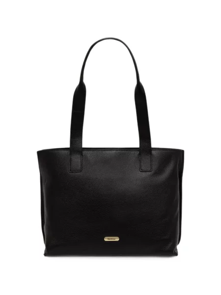 Geantă shopper Barbour din piele negru