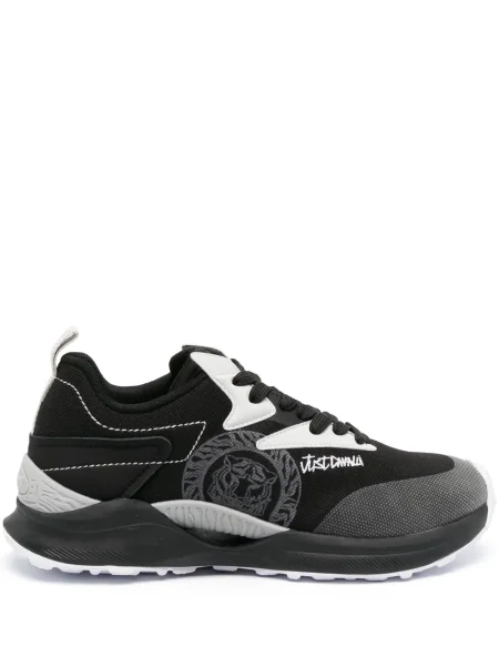 Sneakerși Just Cavalli cu șireturi din dantelă negru