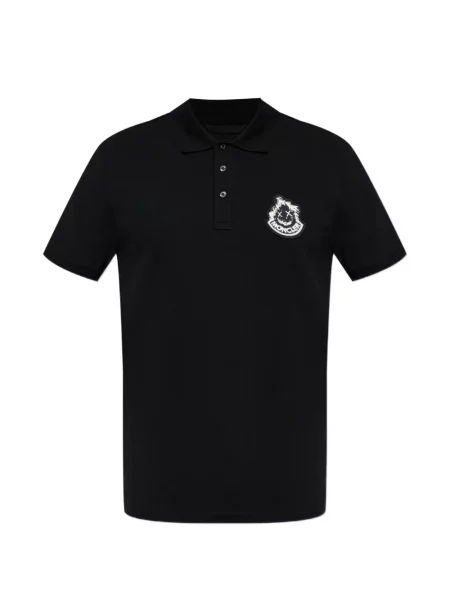 Tricou polo Moncler cu autograf negru