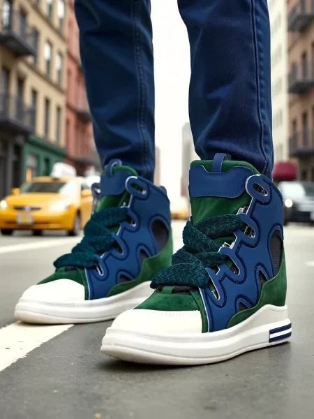 Маратонки Resti с клин ток синьо