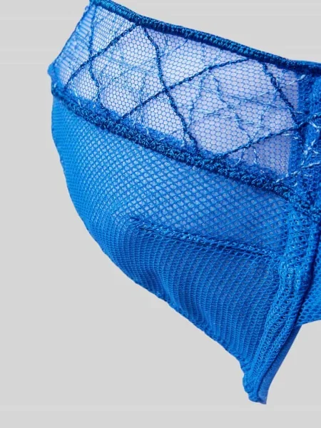 Biustonosz z fiszbinami i fakturowanym wzorem Triumph niebieski