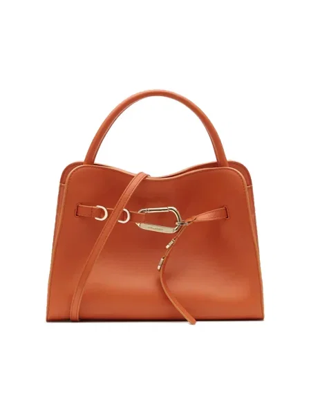 Torebka skórzana Francesco Biasia skórzana pomarańczowa