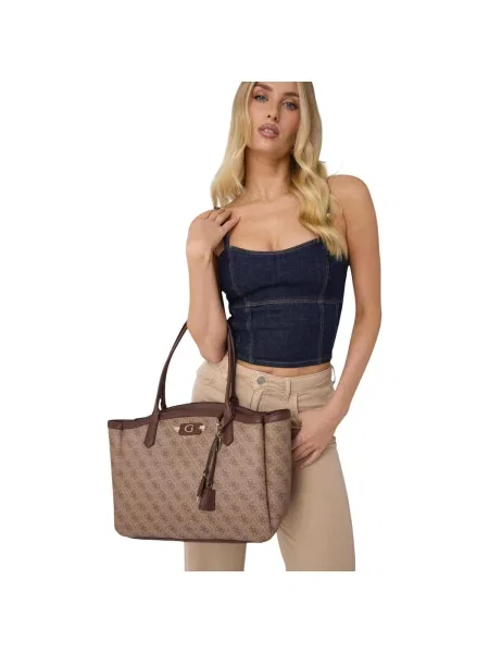 Guess kabelka typu shopper dámska LINDSEY hnedá