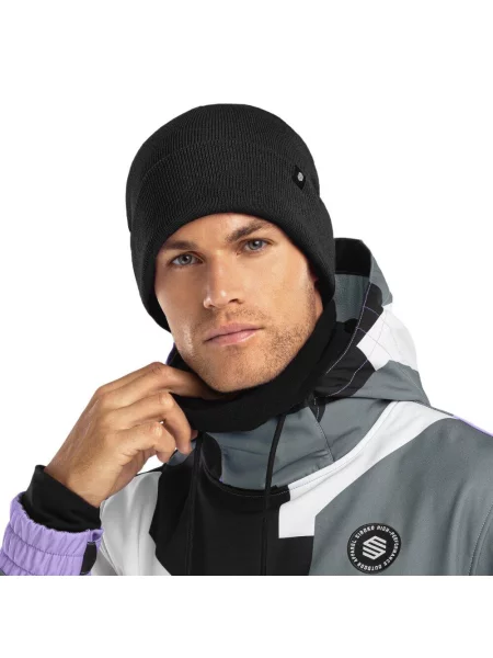 Czapka zimowa beanie męska Snowflake czarna