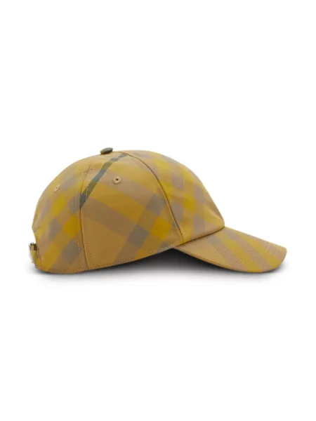 Czapka z daszkiem Burberry w kratkę żółta