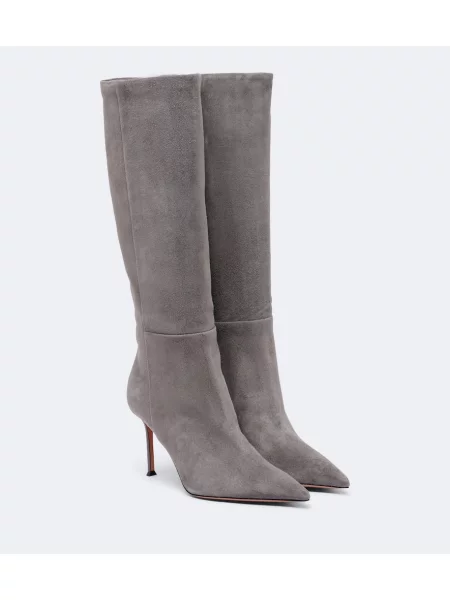 Cizme Aquazzura din piele de căprioară gri