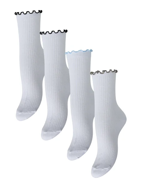 PIECES Șosete PCAFIA albastru deschis / gri taupe / negru alb