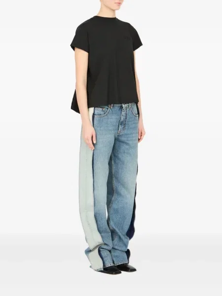 Tricou Mm6 Maison Margiela din satin negru
