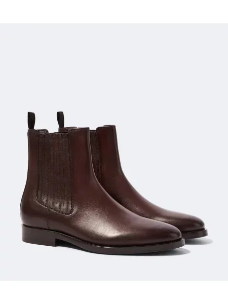 Botine chelsea Brunello Cucinelli din piele maro
