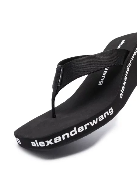 Șlapi Alexander Wang cu pană cu imagine negru
