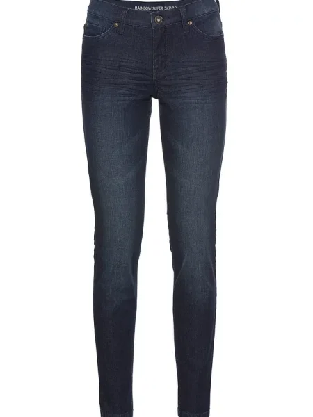 Dżinsy Skinny mid waist krótsze nogawki niebieskie