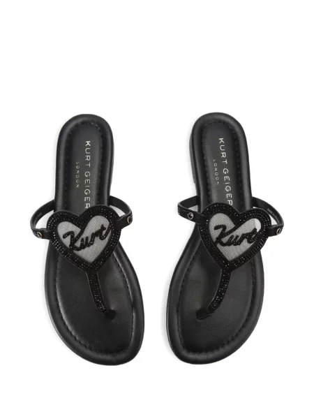 Сандали Kurt Geiger London без ток със сърца черно