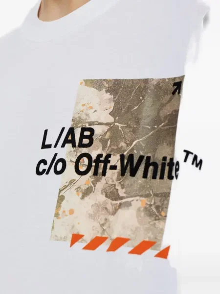 Tricou L/ab C/o Off-white cu imagine alb
