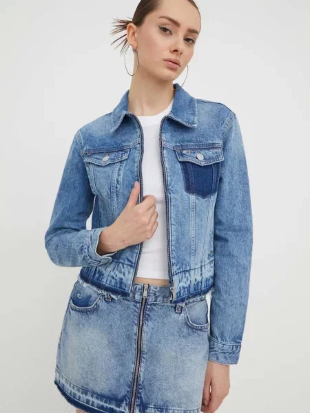 Дънково яке Tommy Jeans преходен модел синьо