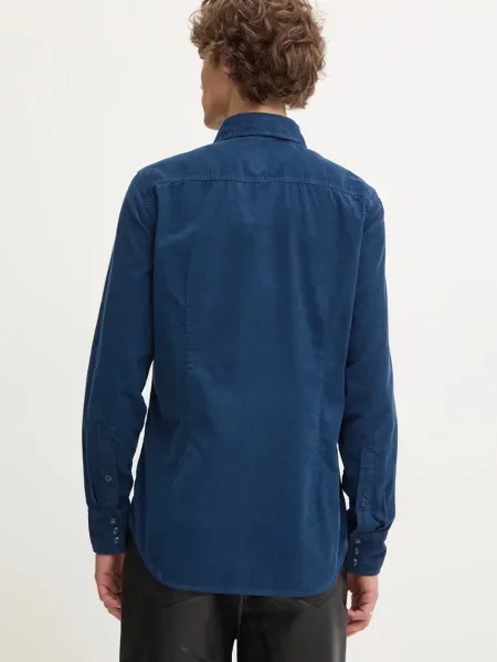 Košile G-Star Raw slim s klasickým límcem modrá