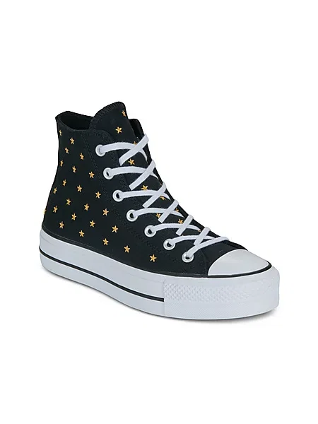 Superge Converse z vezenjem s platformo črna