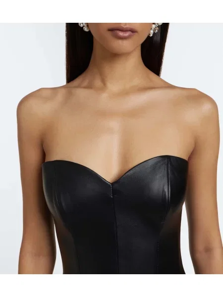 Rochie Alex Perry din piele drapată negru