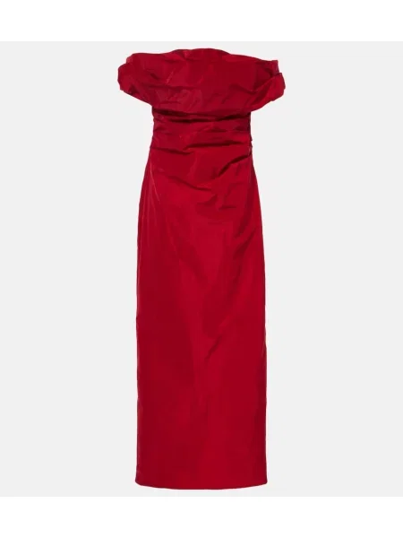Tafta sukienka midi Staud do kolan garniturowa czerwona