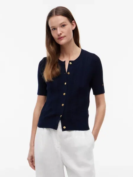 Pletena jopa Tommy Hilfiger modra