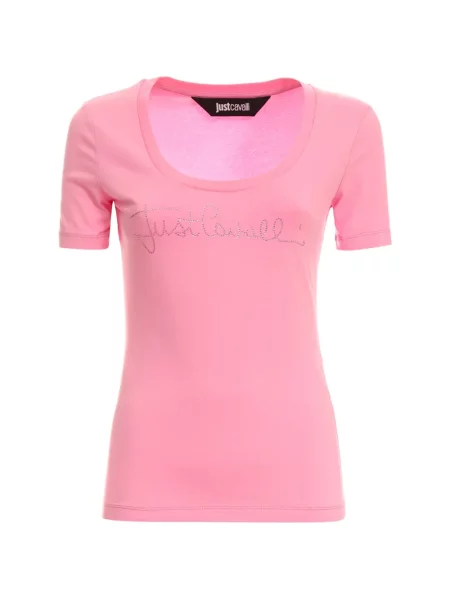 Tricou Just Cavalli cu autograf roz