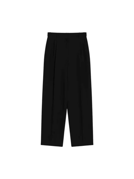 Szerokie spodnie The Row wełniane czarne