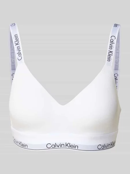 Biustonosz typu bralette z z logo Calvin Klein Underwear biały