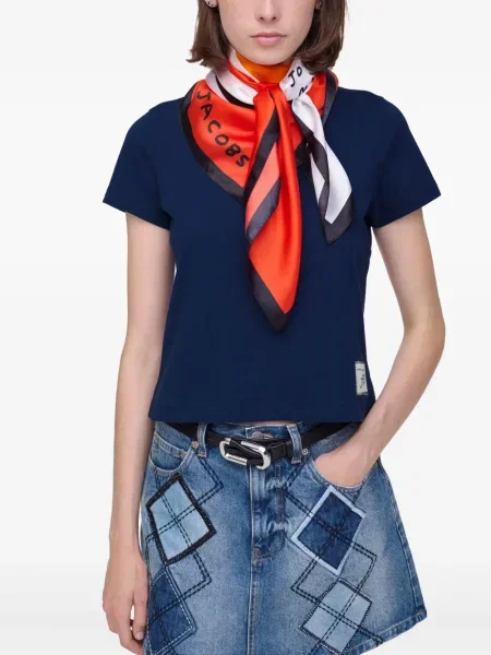 Svileni šal Marc Jacobs s printom narančasta