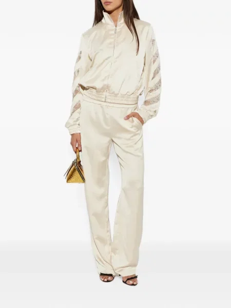 Geacă bomber Off-white din satin alb
