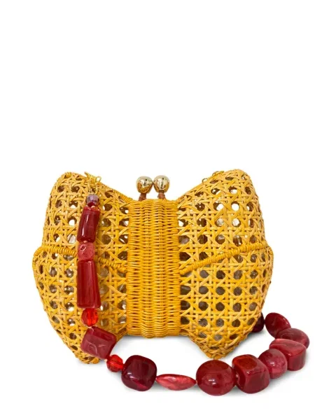 Чанта тип портмоне Serpui с панделка жълто