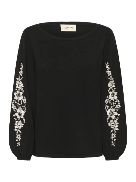 Cream Pulover Villea negru / natural alb