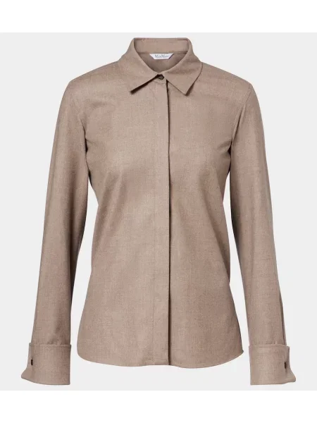 Cămașă Max Mara din cașmir maro