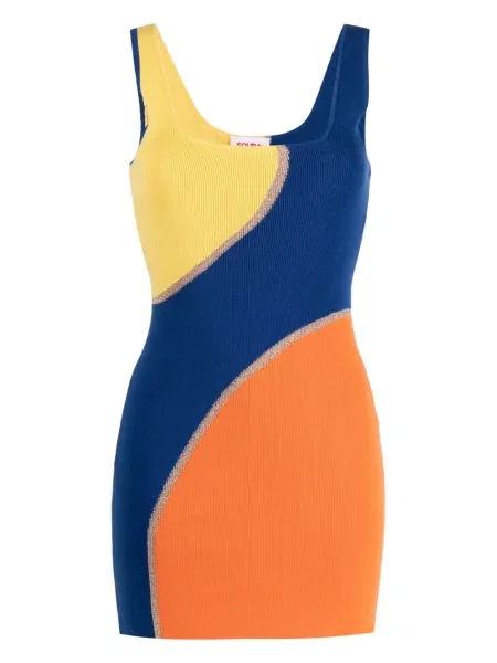 Sukienka Solid & Striped w paski garniturowa prążkowana niebieska