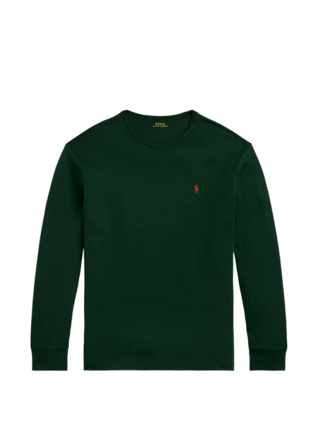 Tricou polo Polo Ralph Lauren cu glugă cu blană cu broderie roșu