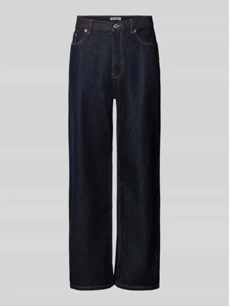 Jeans o kroju baggy z wpuszczanymi Review granatowe