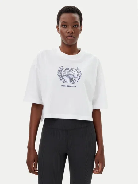 New Balance Tricou Oversize alb